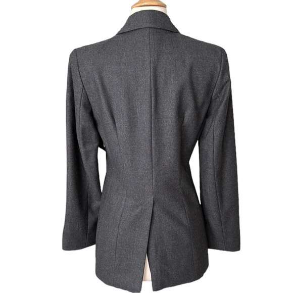 BANANA REPUBLIC Italian Wool Cashmere Double Breasted Coat Gray Lightweight 2 - Picture 2 of 15